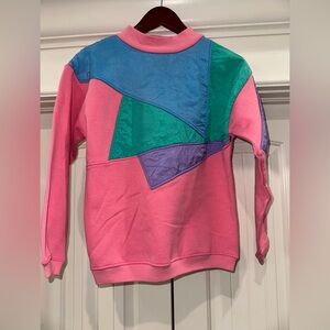 Goolagong 80’s Vintage Sweatshirt | Bright Pink Colorblock | Size S/M